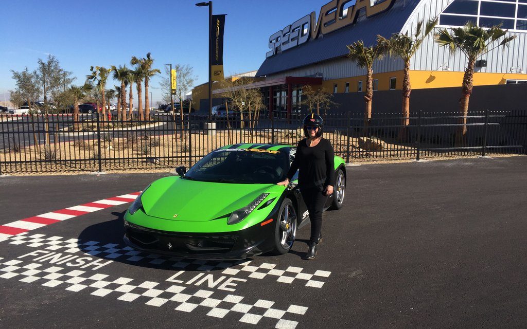 Ferrari thrills on a Las Vegas speedway