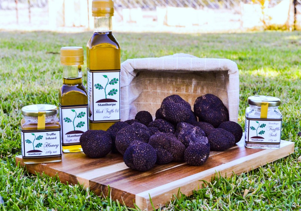 Truffle products on display at the Truffle Discovery Centre.