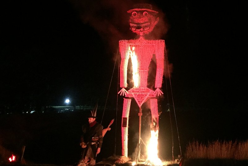 Lighting Big Willie at Willie Smith's Huon Valley Mid-Winter Festival