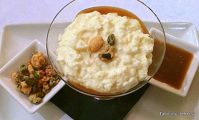 Salty Caramel Rice Pudding on the table