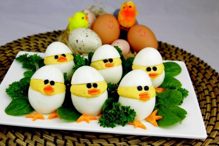 Savoury egg Easter chicks