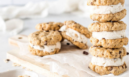 Why these Choc Chip Oatmeal Cookie Ice Cream Sandwiches will save your skin