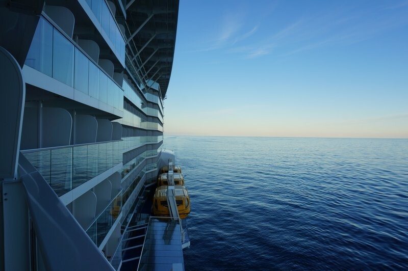 Side of ship from stateroom balcony, Anthem of the Seas
