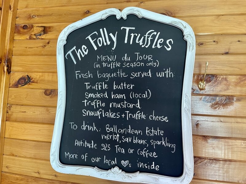 The Folly Truffles menu