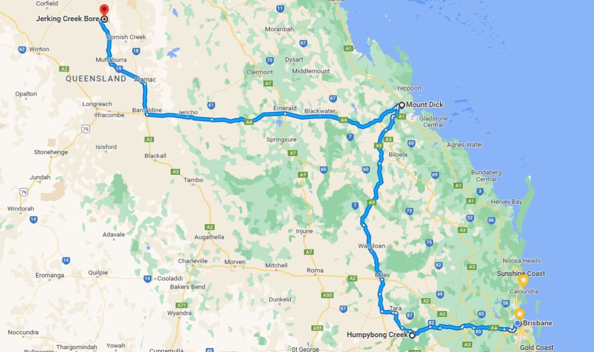 Australia's Rudest Road Trip route in Qld