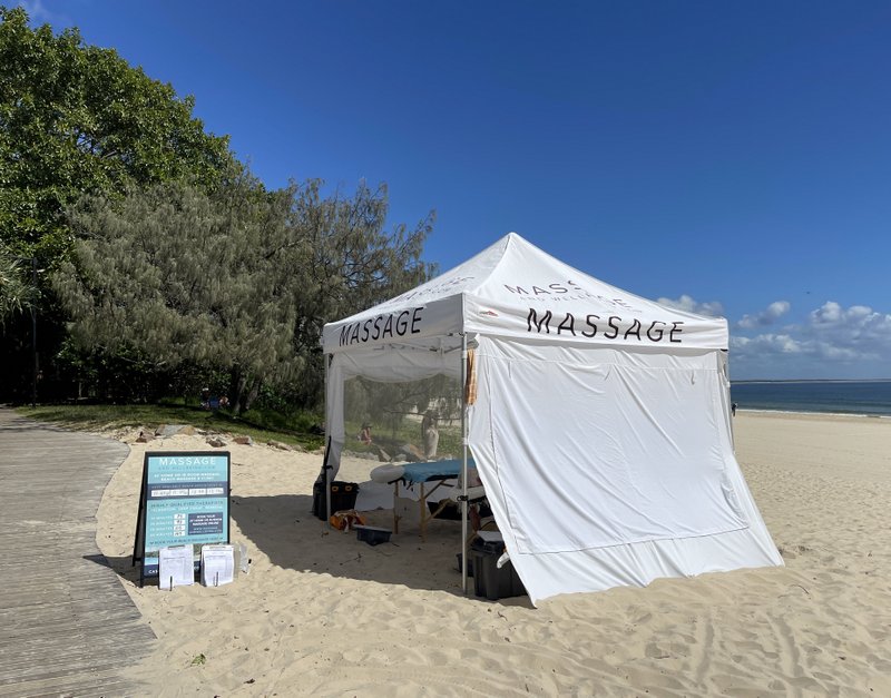 Beach massage tent - 3 days in Noosa itinerary
